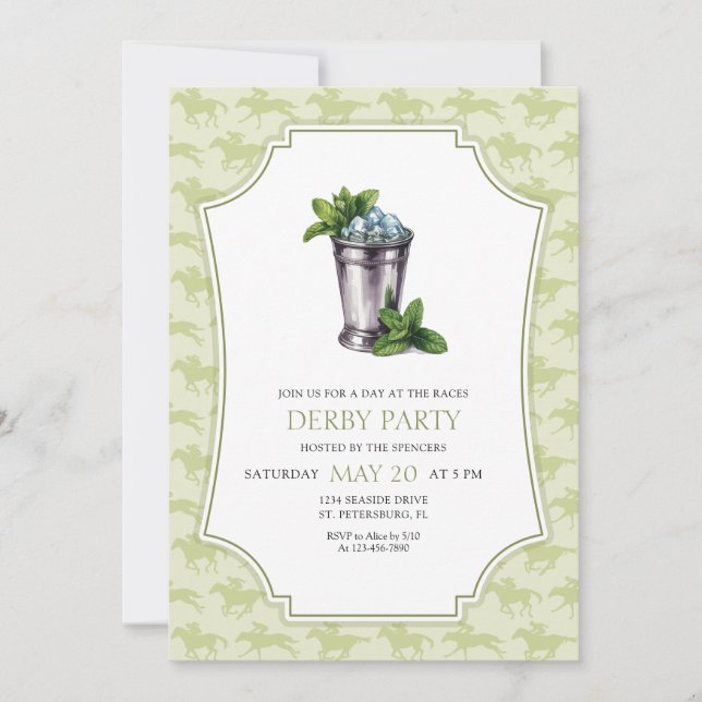 Derbyfest Mint Julep Inbjudan (Framsida)