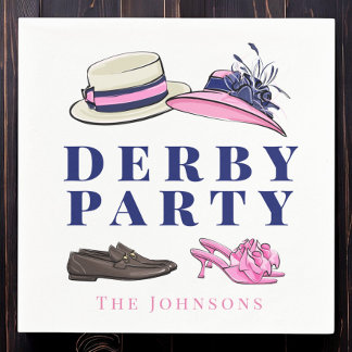 Derbyfesthattar Skor Mode Preppy Marinblå Pappersservett