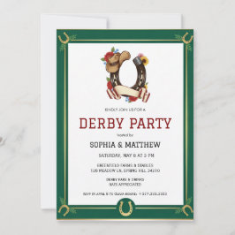 Derbyfestinladning Vintage Equestrian stil Inbjudningar