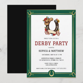 Derbyfestinladning Vintage Equestrian stil Inbjudningar