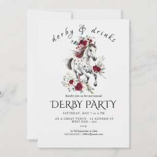 Derbyfestinvitation – Blomsterhästhuvud med Ro Inbjudningar