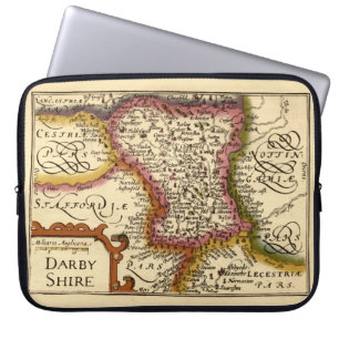 Derbyshire (Darbyshire) County England Antique Kar Laptop Fodral