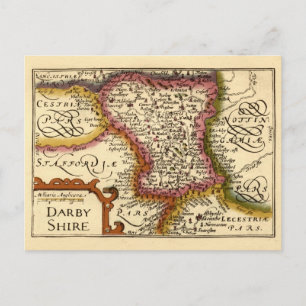 Derbyshire (Darbyshire) County England Antique Kar Vykort