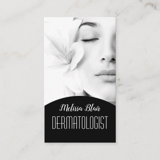 Dermatolog ansiktsmassage spa för klar hy visitkort (Framsida)