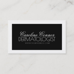 Dermatolog Black & White Fet Design Card Visitkort
