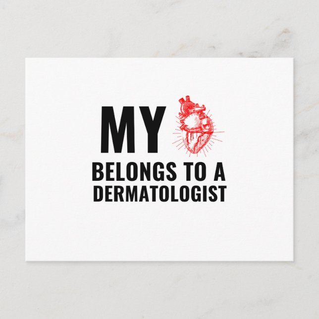 Dermatolog doktor lustigt hjärta vykort (Framsida)