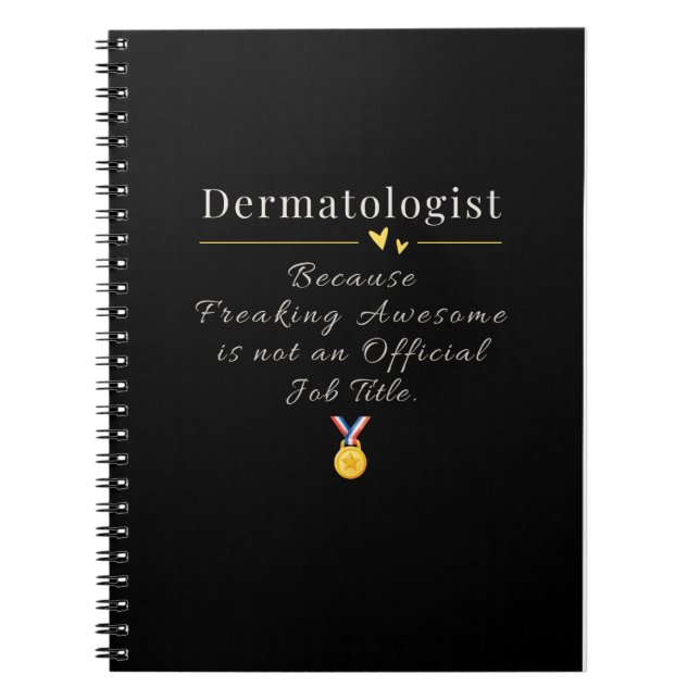 Dermatolog Funny Job Title Anteckningsbok (Framsidan)
