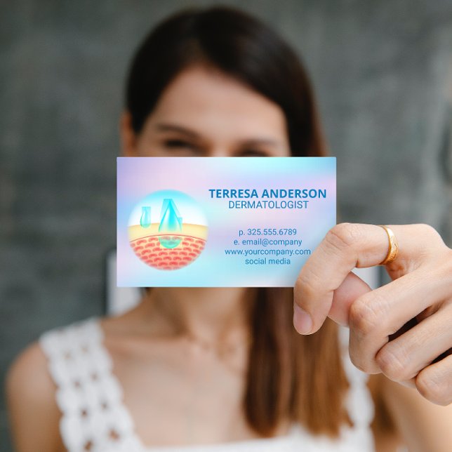 Dermatolog Logotyp Hudfuktighet Visitkort (Skapare uppladdad)
