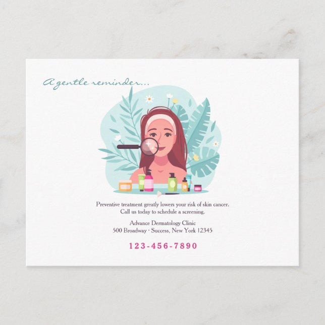 Dermatolog Reminder Postcard Vykort (Framsida)