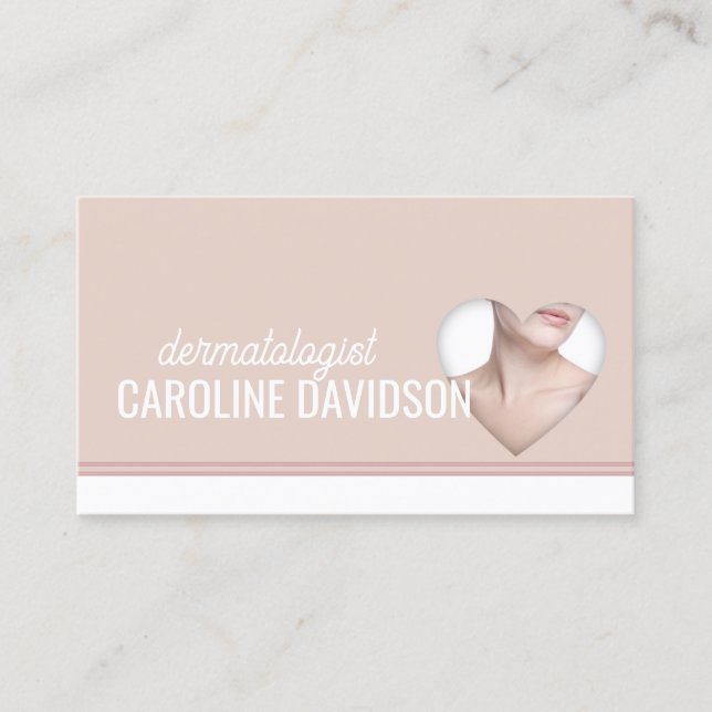 Dermatolog - Skin Doktor Simple Heart Card Visitkort (Framsida)