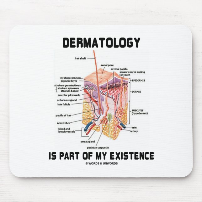 Dermatologi är delen av min existens (flå lagrar), musmatta (Framsidan)