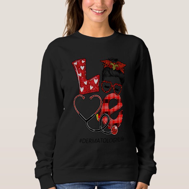 Dermatologi Nurse Play Leopard Kärlek Heart Messy  T Shirt (Framsida)