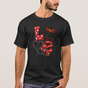 Dermatologi Nurse Play Leopard Kärlek Heart Messy  T Shirt