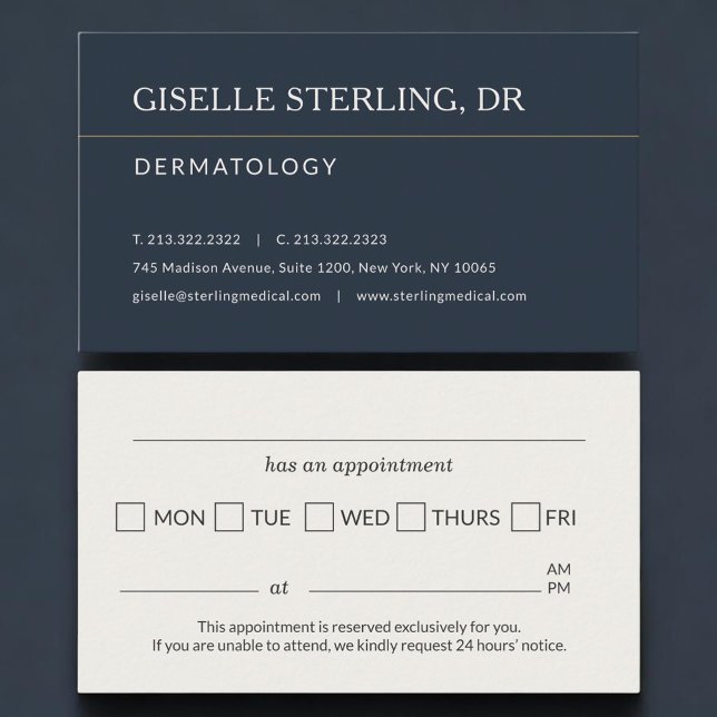 Dermatology Doctor Office Appointment Reminder Tidsbeställning Kort (Skapare uppladdad)