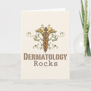 Dermatology Sten Caduceus Greeting Card Kort