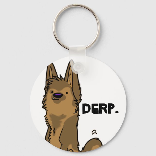 Derp - German Shepherd keychain Nyckelring (Framsida)