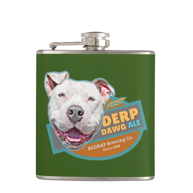 Derp Hund Flask Fickplunta (Framsidan)