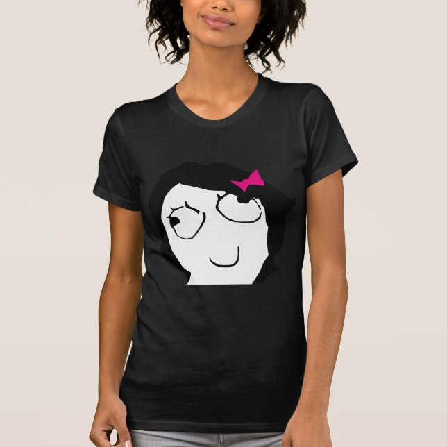 Derpina - svart hår, rosa band tee shirt (Framsida)