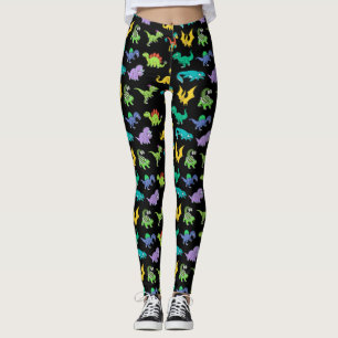Derpy Dinosaursmönster Leggings