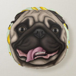Derpy Pugs Rund Kudde