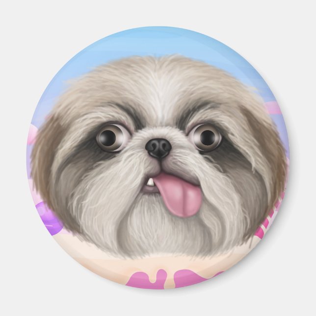 Derpy Shih Tzu Magnet (Framsidan)