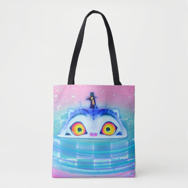 Derpy Tiger K Pop  Tote Bag Tygkasse (Framsida)