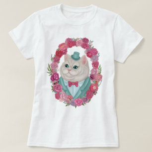 Derpy White Cat i Top hat T Shirt