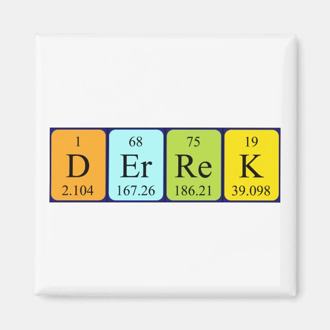 Derrek Periodisk bord namn magnet (Framsidan)