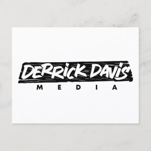 Derrick Davis Media (Black Logotyp) - vykort