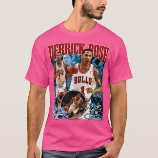 Derrick Ro Mvp Chicago Basketball Namnteckning Vin T Shirt