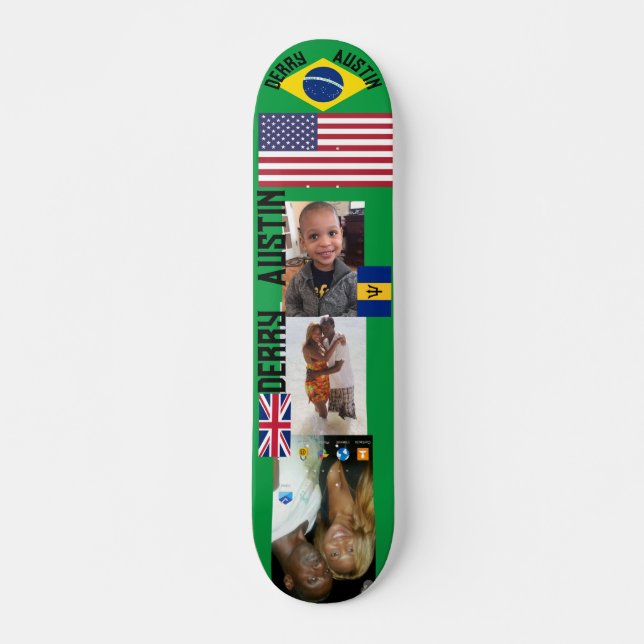 DERRY AUSTIN 7 3/4" Skateboarddäck Mini Skateboard Bräda 18,5 Cm (Framsida)