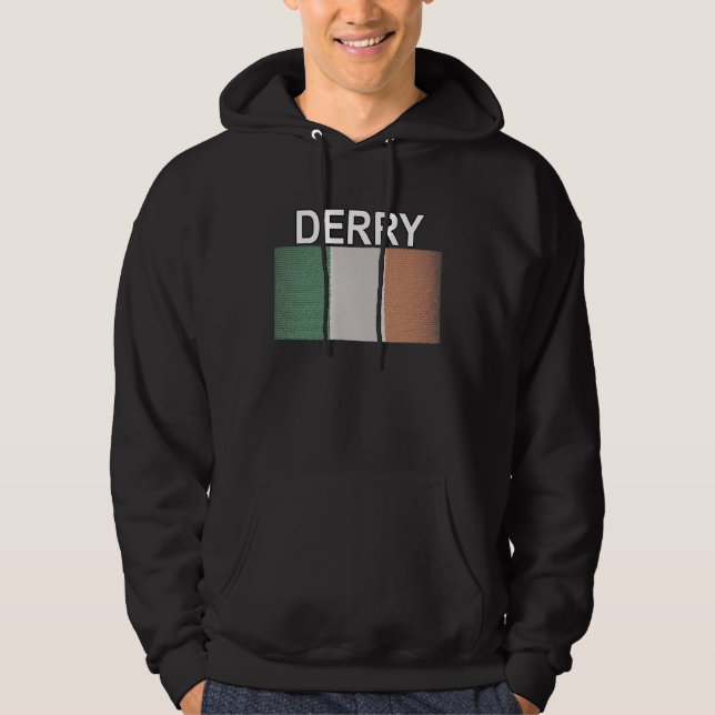 Derry Ireland Flag Glass Bead Inspired City Hoodie (Framsida)