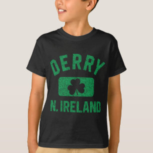 Derry N. Ireland Gym Stil Distress Grönt Print T Shirt