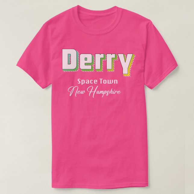 Derry New Hampshire Gult Text T Shirt (Design framsida)