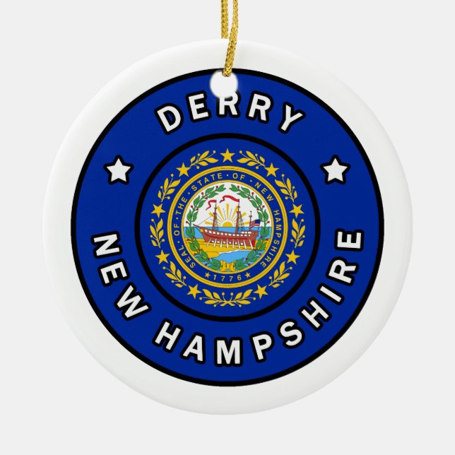 Derry New Hampshire Julgransprydnad Keramik (Framsidan)