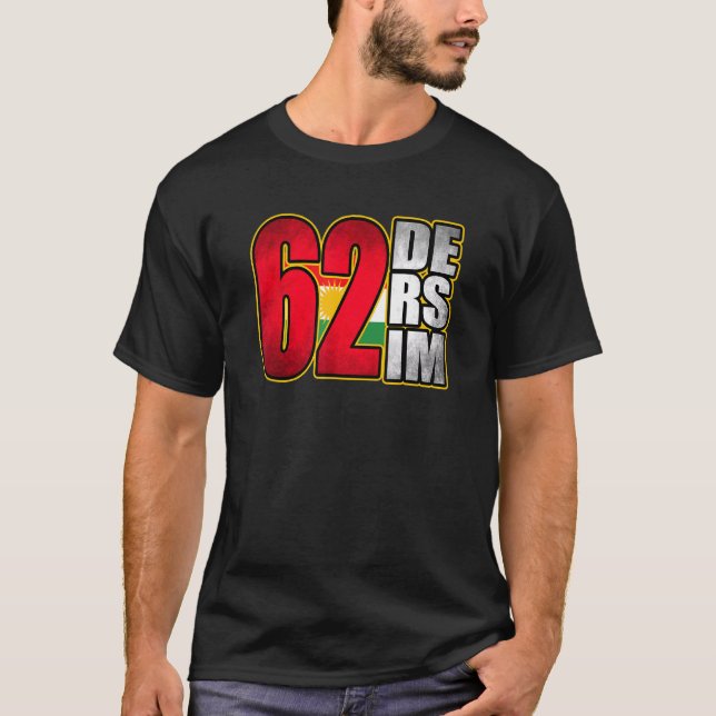 Dersim 62 Dersim Tunceli Kudish Flagga Kurdistan D T Shirt (Framsida)