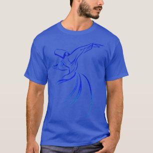Dervish Calligraphy Stil Blue Hue Vector Art T Shirt