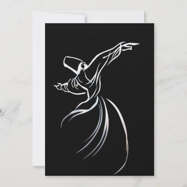 Dervish Line Teckning Calligrapy Stil in White (Framsida)
