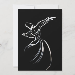 Dervish Line Teckning Calligrapy Stil in White