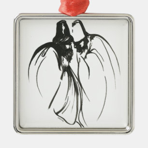 Dervish Mystical Brothercourline Teckning in Black Julgransprydnad Metall