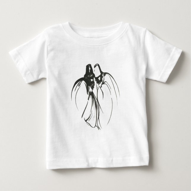 Dervish Mystical Brothercourline Teckning in Black T Shirt (Framsida)