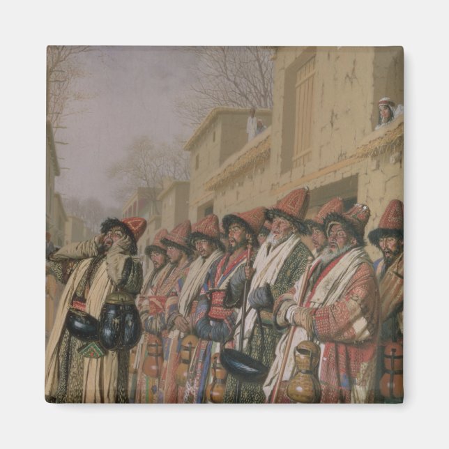 Dervishes' Chorus Begging Alms in Tashkent, 1870 Magnet (Framsidan)