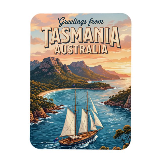 Derwentflodens seglingsscen Australien Magnet (Vertikal)