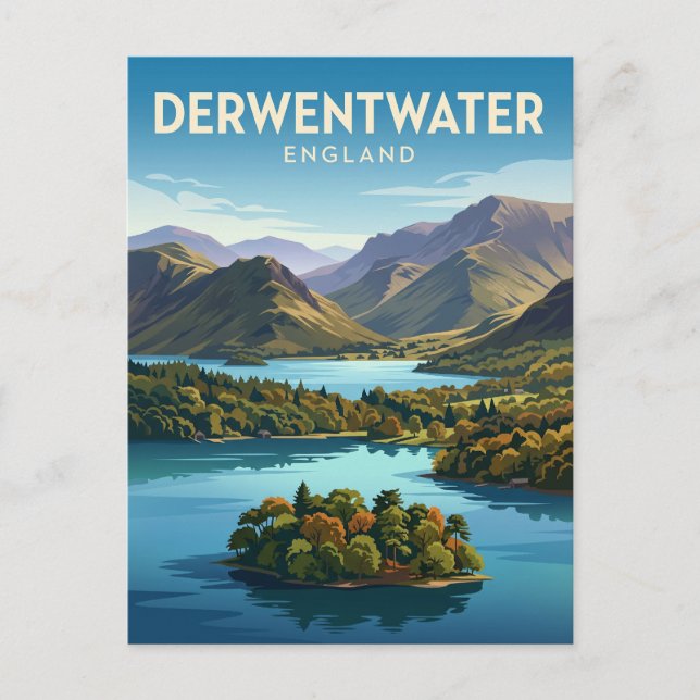 Derwentwater England Vykort (Framsida)