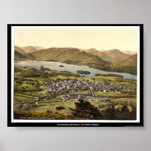 Derwentwater och Keswick, Sjö District, England Poster