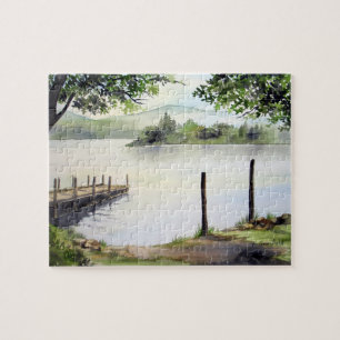 Derwentwater Sjö District Cumbria Watercolor Pussel