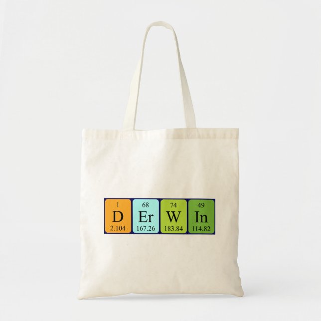 Derwin periodisk bord namn tote bag tygkasse (Framsidan)
