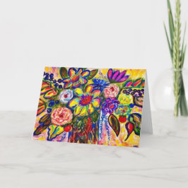 Des Fleurs Dans La Maison Card< Blank Inside> Tack Kort