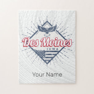 Des Moines City Iowa United Stater Vintage USA Pussel