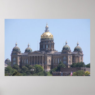 Des Moines huvudstadsbyggnad Poster